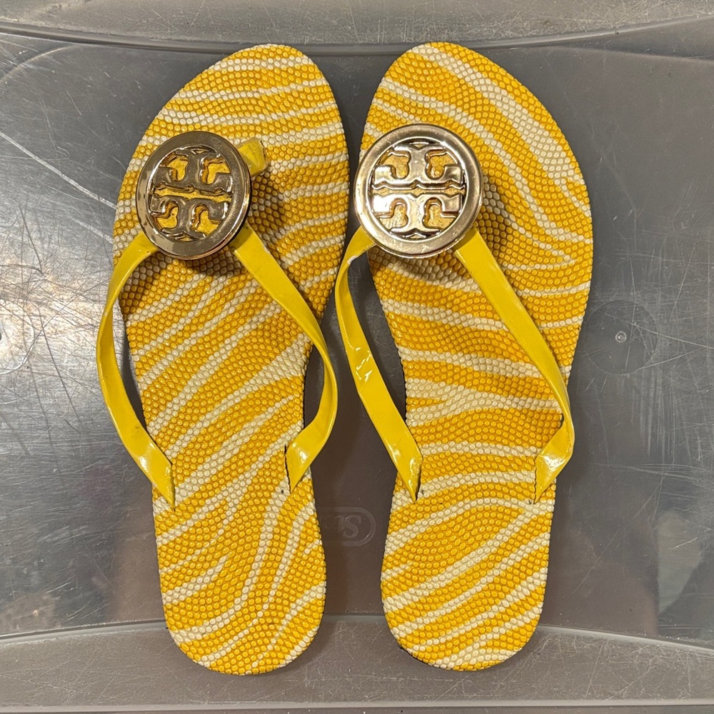 Tory Burch Gold and Yellow Sandals
